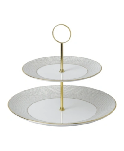 WEDGWOOD GIO GOLD TWO-TIER CAKE STAND