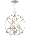 Livex Aria 3 Light 15" Pendant In Brushed Nickel
