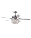 Home Accessories Silver 49.2" 2-light Indoor Hand Pull Chain Ceiling Fan With Light Kit In Chrome