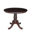 International Concepts 36" Round Top Pedestal Table In Coffee Bean