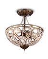 Home Accessories Drake 10" 3-light Indoor Semi-flush Mount Chandelier With Light Kit In Brown