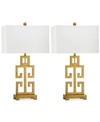 Safavieh Set Of 2 Greek Key Gold-tone Table Lamps In Gold