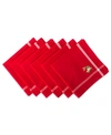 Design Imports Embroidered Mistletoe Corner With Border Napkin, Set Of 6 In Red