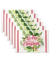 Design Imports Merry Christmas Print Placemat, Set Of 6 In Green