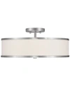 Livex Park Ridge Brushed Nickel 3-light Ceiling Mount In Brushed Nickel