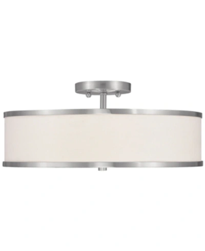 Livex Park Ridge Brushed Nickel 3-light Ceiling Mount