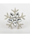 Saro Lifestyle Napkin Ring Collection Snowflake Design Napkin Ring, Set Of 4 In Silver