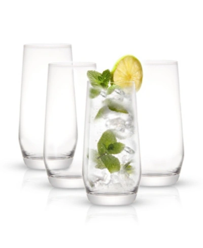 Joyjolt Gwen Highball Glasses, Set Of 4 In Clear