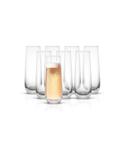 Joyjolt Milo Champagne Glasses, Set Of 8 In Clear