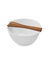 Nambe Quatro Salad Bowl With Servers In White