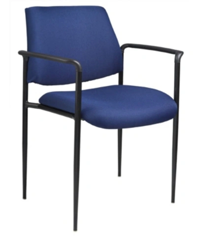 Boss Office Products Diamond Square Back Stacking Chair W/arm In Blue