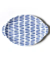 Coton Colors Iris Blue Drop Large Handled Oval Platter In Blue