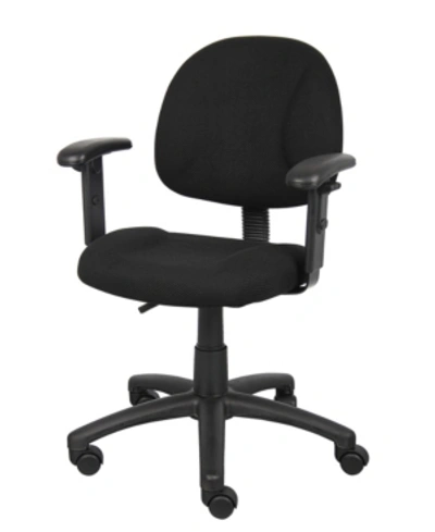 Boss Office Products Deluxe Posture Chair W/ Adjustable Arms In Black