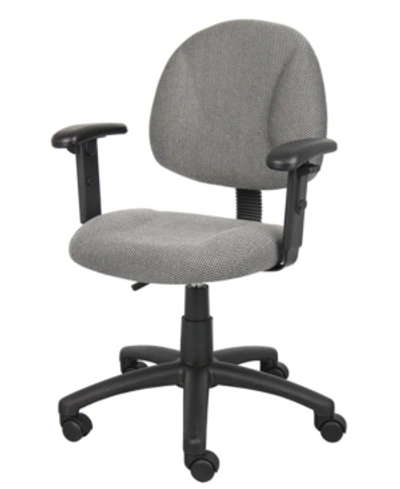 Boss Office Products Deluxe Posture Chair W/ Adjustable Arms In Grey