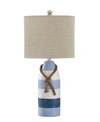 Stylecraft Hardback Fabric Shade Table Lamp In Blue