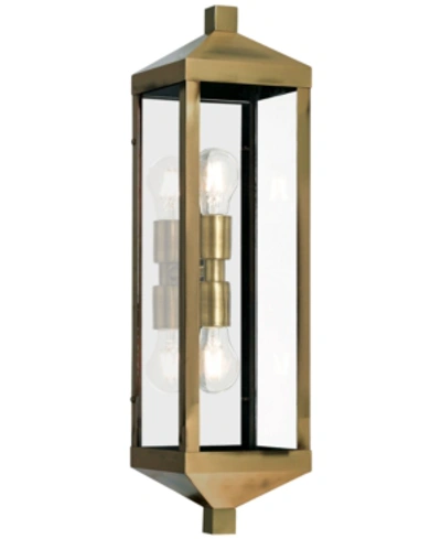 Livex Nyack 2-light Outdoor Wall Lantern In Antique Bronze