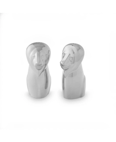 Nambe Savanna Lion Salt & Pepper Shakers In Metallic Silver