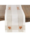 Saro Lifestyle Autumn Design Poly And Linen Blend Runner In Ivory