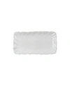 Vietri Incanto Stone White Ruffle Rectangular Tray In White
