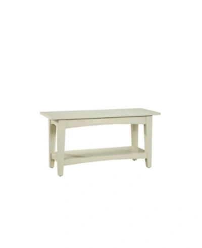 Alaterre Furniture Shaker Cottage Bench With Shelf, Sand