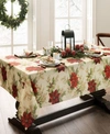Elrene Festive Poinsettia Holiday Rectangle Tablecloth In Multi