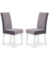 Armen Living Dalia Modern And Contemporary Dining Chair In Black Velvet With Acrylic Legs - Set Of 2 In Gray