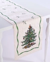 Spode Christmas Tree Ivory/green 108" Runner In Ivory