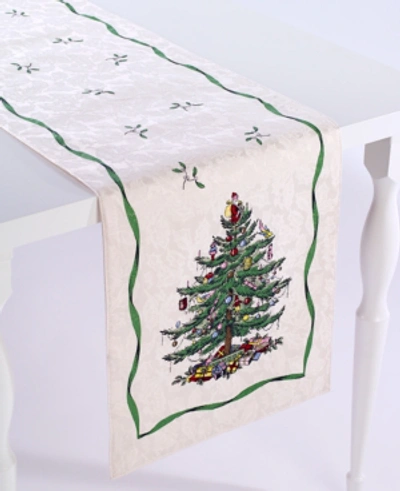 Spode Christmas Tree Ivory/green 90" Runner