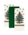 Spode Christmas Tree 3pc Kitchen Towels In Ivory