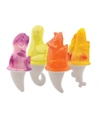 Tovolo Dino Pop Mold Set Of 4 In Tangerine