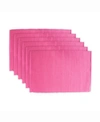 Design Imports Flamingo Ribbed Placemat, Set Of 6 In Pink