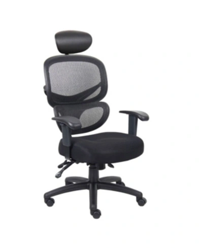 Boss Office Products Multi-function Mesh Task Chair W/headrest In Black