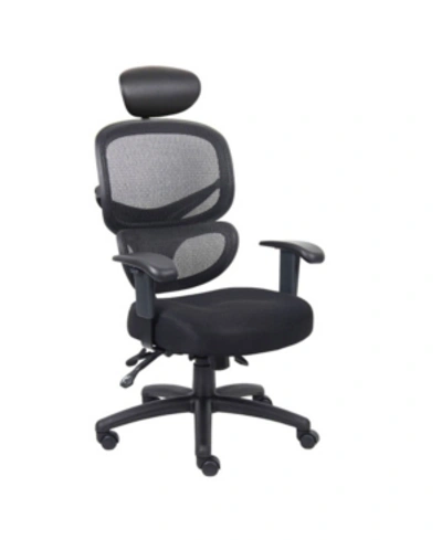 Boss Office Products Multi-function Mesh Task Chair W/headrest" In Black