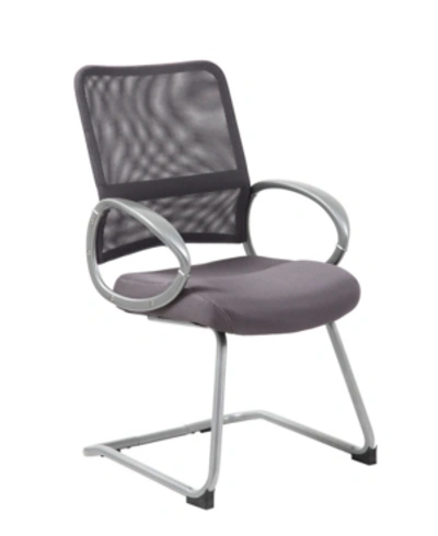 Boss Office Products Mesh Back W/ Pewter Finish Guest Chair In Grey