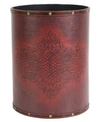 Vintiquewise Faux Leather Antique Design Waste Bin In Copper