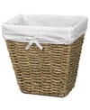 VINTIQUEWISE WOVEN SEAGRASS SMALL WASTE BIN LINED WITH WASHABLE LINING
