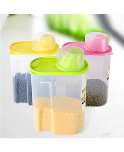 Basicwise Vintiquewise Large Bpa-free Plastic Food Saver, Kitchen Food Cereal Storage Containers With Graduate In No Color