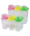 BASICWISE VINTIQUEWISE BPA-FREE PLASTIC FOOD SAVER, KITCHEN FOOD CEREAL STORAGE CONTAINERS WITH GRADUATED CAP,