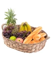 VINTIQUEWISE SET OF 4 SEAGRASS LARGE FRUIT BREAD BASKET TRAY WITH HANDLES