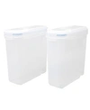 BASICWISE VINTIQUEWISE LARGE BPA-FREE PLASTIC FOOD CEREAL CONTAINERS, AIRTIGHT SPOUT LID, SET OF 2