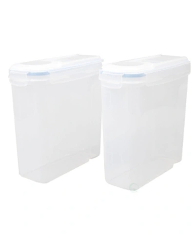 Basicwise Large BPA-Free Plastic Food Cereal Containers, Airtight Spout Lid Set of 2