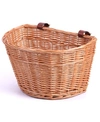 Vintiquewise Wicker Front Bike Basket With Faux Leather Straps In Light Brown