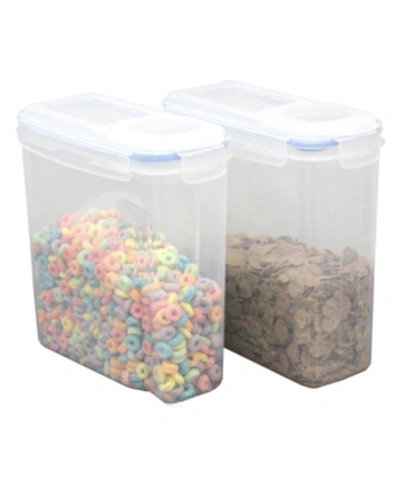 Basicwise Vintiquewise Small Bpa-free Plastic Food Cereal Containers With Airtight Spout Lid, Set Of 2 In Natural