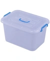 Basicwise Vintiquewise Large Clear Storage Container With Lid And Handles In Natural