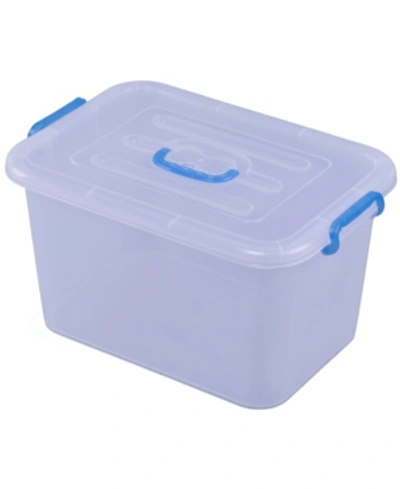 Basicwise Vintiquewise Large Clear Storage Container With Lid And Handles In Natural