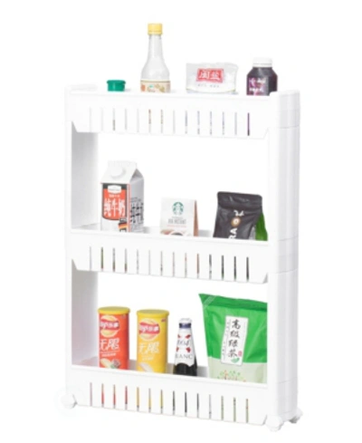 Basicwise Vintiquewise Plastic Storage Cabinet Organizer In White