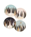 PORTMEIRION SARA MILLER FROSTED PINES 8" PLATES, SET OF 4