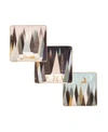 PORTMEIRION SARA MILLER FROSTED PINES SQUARE TRAYS, SET OF 3