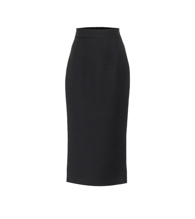 Dolce & Gabbana Black A-line High Waist Mini Wool Skirt