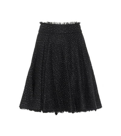 Dolce & Gabbana High-rise Tweed Miniskirt In Black